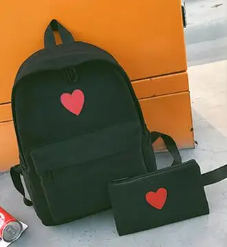 2 шт. Новый Harajuku девушка прекрасный сердце рюкзак модная детская школьный белый
