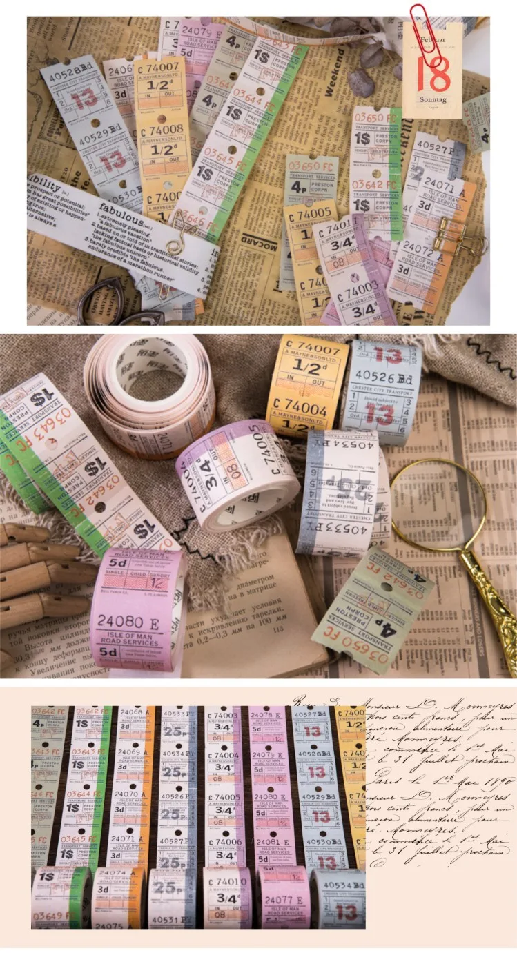 30 мм широкая британская винтажная билетная лента для декорации Washi DIY планировщик для скрапбукинга маскирующая лента с выпуском бумаги