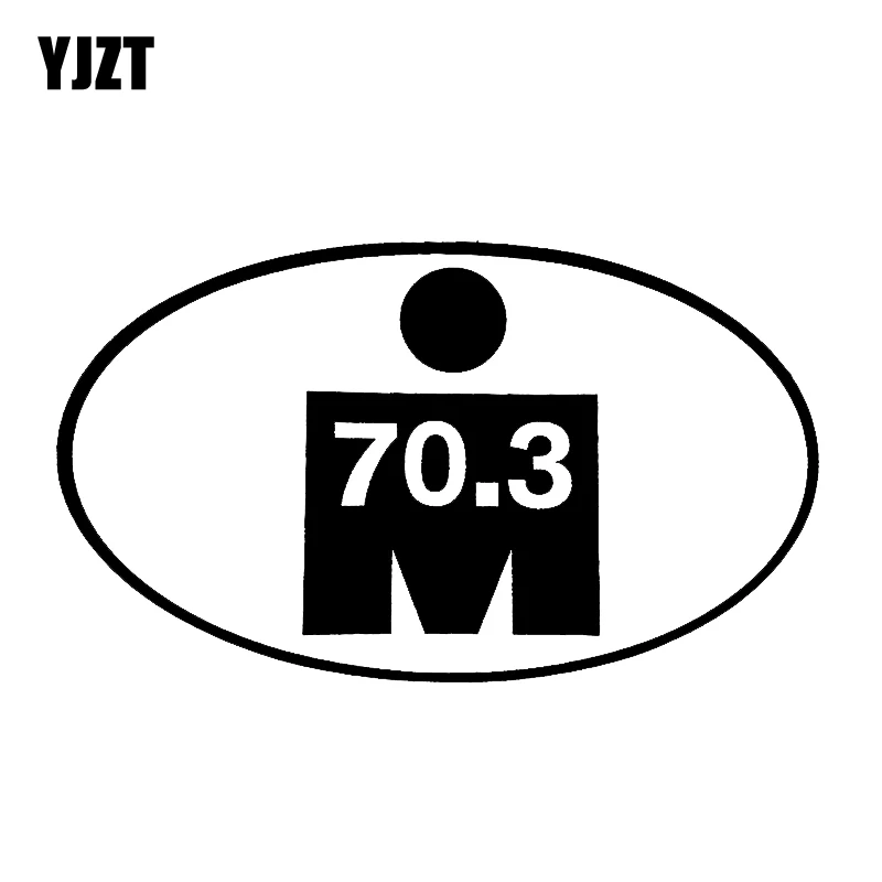 

YJZT 14.2*8.2CM Interesting Triathlon M DOT 70.3 Digital Car Sticker Accessories Vinyl Black Silver C12-0640