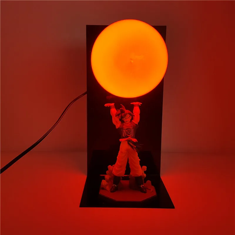 Красный Dragon Ball Z Goku Spirit Bomb фигурки светодиодные лампы игрушки аниме Dragon Ball Супер Сон Гоку фигурка игрушка диорама 15 цветов выбрать - Цвет: Красный