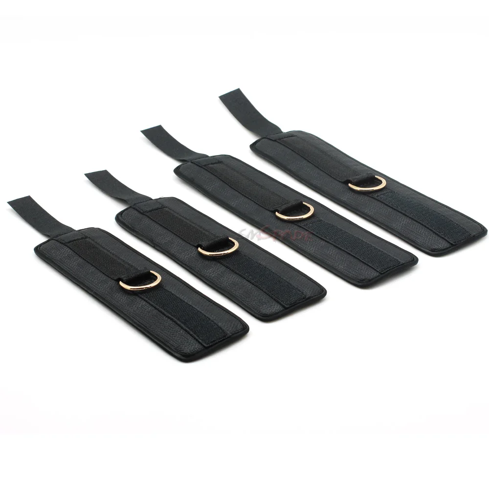 Smspade черная искусственная кожа фетиш бондаж набор наручников наручники манжеты