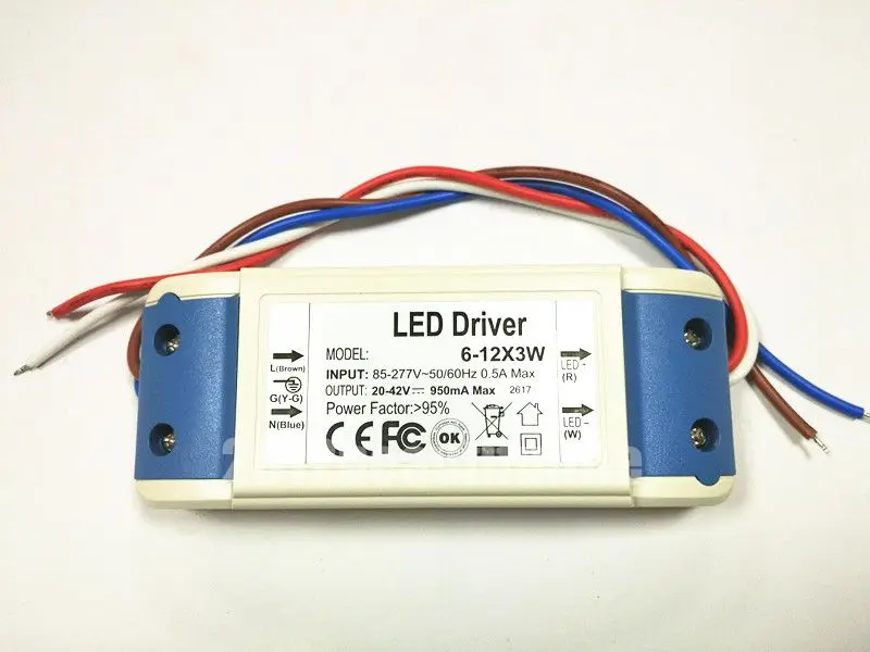 

Постоянный ток AC85-277V, 6-12x3 Вт, 18-39 В, 24 Вт, 28 Вт, 30 Вт, 36 Вт, драйвер светильник щения высокой мощности