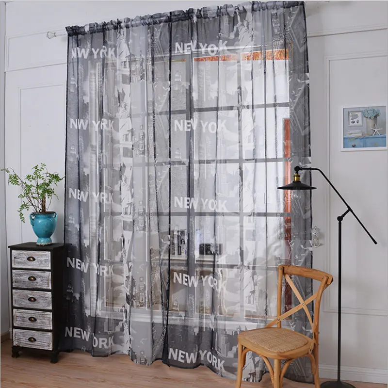 Американский Нью-Йорк Бесплатная богиня занавеска с принтом марля из конопли для