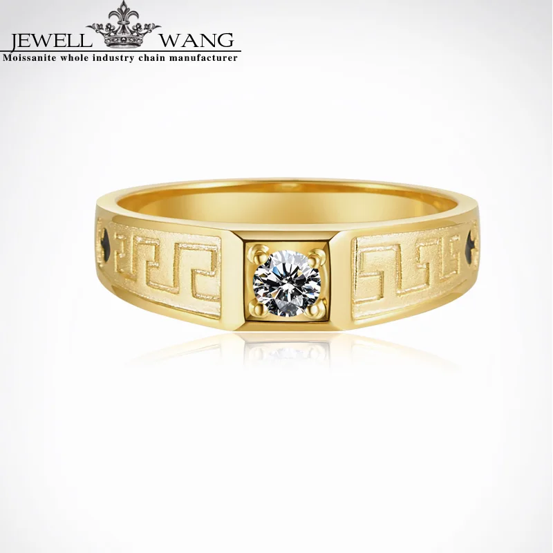 Ювелирные изделия Moissanite 18 К кольцо из желтого золота для мужчин Покер Дизайн обручальные кольца 0.3ct Сертифицированный Jk/vvs