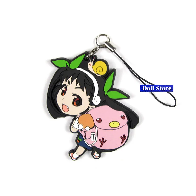 Nisemonogatari Ошино шинобу Sengoku Nadeko оригинальная японская аниме фигурка резиновая подвеска на мобильный телефон брелок/ремешок D235