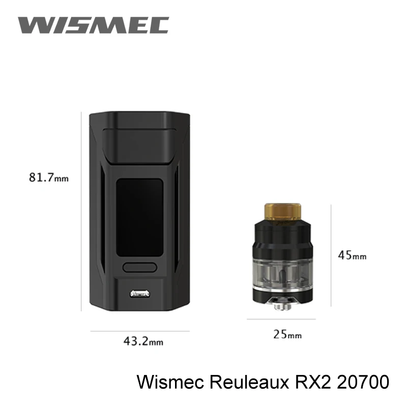 2 шт./лот оригинальный wismec reuleaux RX2 Mod 200 W 20700 коробка мод электронная сигарета Vape 1 3