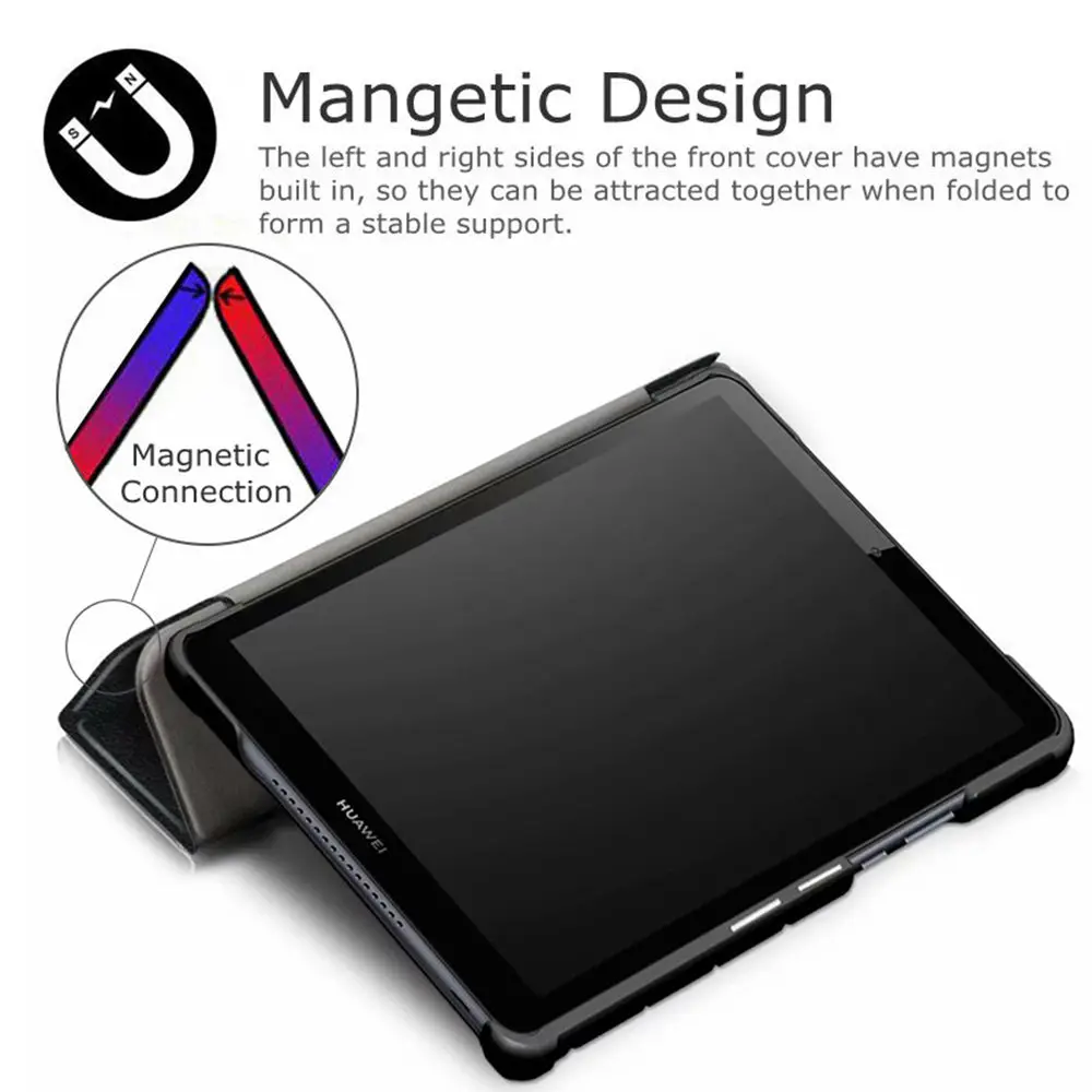 Умный чехол из искусственной кожи для huawei MediaPad M5 Lite 8,0 JDN2-AL00/W09 8," чехол для планшета с функцией автоматического сна/пробуждения+ подарки
