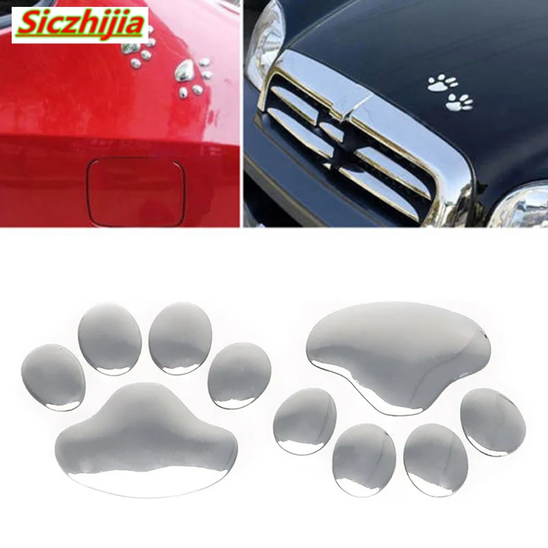 3D наклейка на автомобиль с изображением животных собаки кота медведя следов для