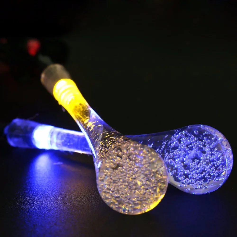 5 м на солнечных батареях капли воды струнные огни LED Сказочный свет 20LED для