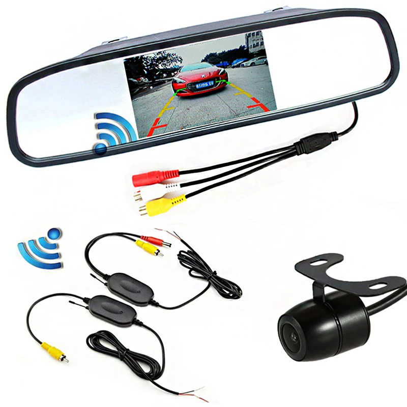 Автостоянка Assist 3в1 4 3 дюймов Tft LCD Зеркало заднего вида автомобиля монитор с 2 Ghz