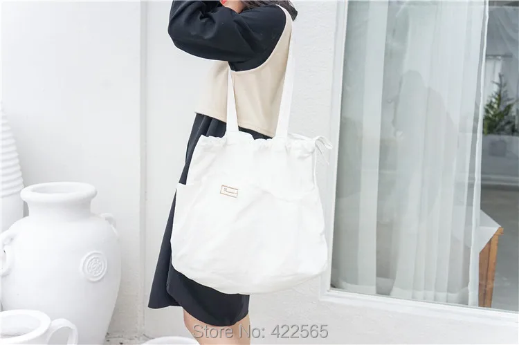 Free Shipping Cotton &amp Linen Bag Drawstring Single Shoulder Fabric White NEW ARRIVAL #11073 | Багаж и сумки
