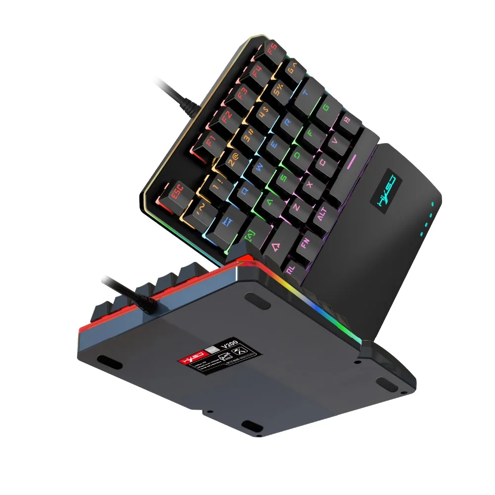 HXSJ клавиатура с одной рукой левая 35 клавишная RGB многократная подсветка режим