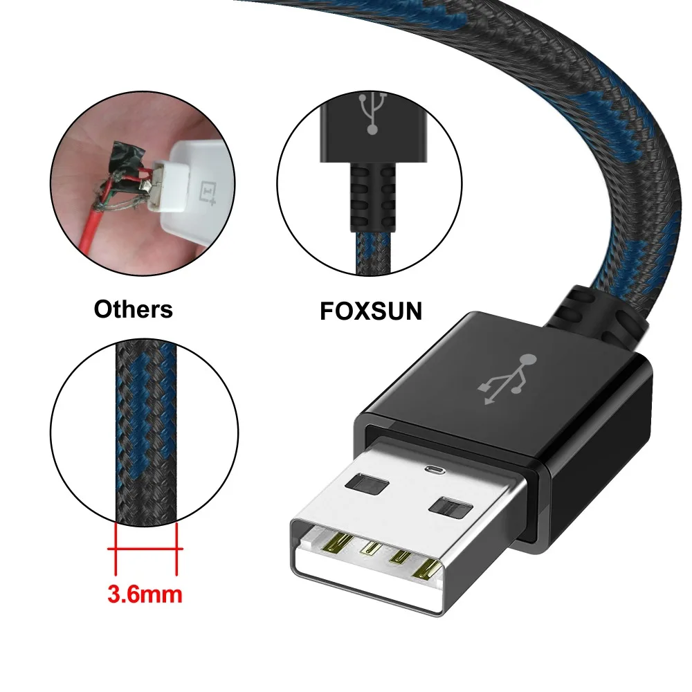 Кабель USB Type C кабель на A 2 0 в нейлоновой оплетке для быстрой зарядки и