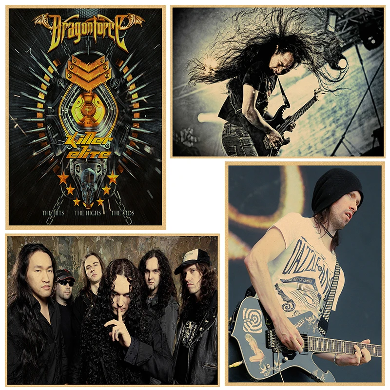 DragonForce Декор для дома крафт кислота камень музыка плакат рисунок сердечник