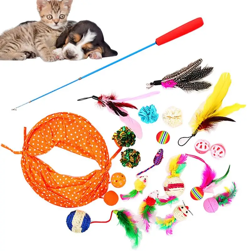 

20pcs/Set Toys Variety Pack Cats Funny Mouse Catnip Sisal Balls Gift Value Feather Sets For Small Cat Pet Supplies Toy Set