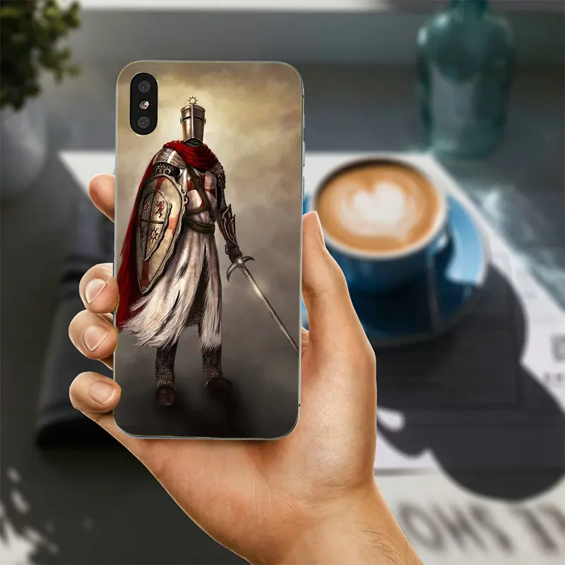 Для iphone 5 Чехол Knight Templar Мягкие TPU силиконовые чехлы для телефонов чехол 8 7 6 6s Plus X 5S