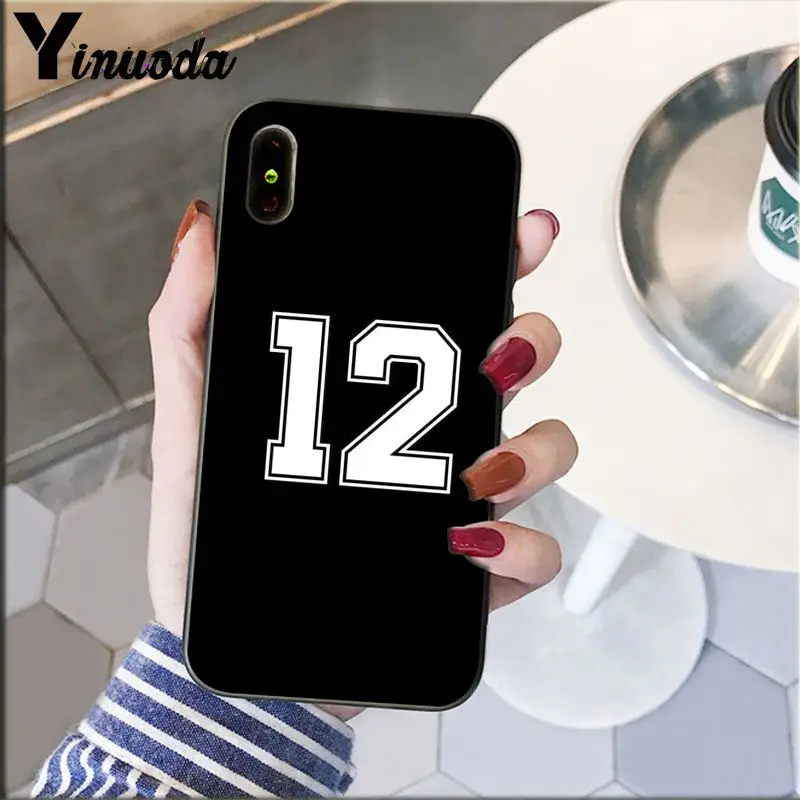 Yinuoda черная буква и номер Coque Оболочка Чехол для телефона для Apple iPhone 8 7 6 6S Plus X XS MAX 5 5S SE XR крышка - Цвет: A13