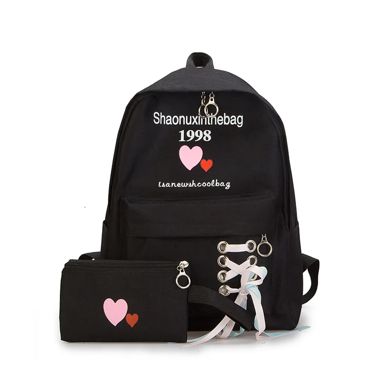 Женский рюкзак из 2 предметов освежающий милый комплект с сумочкой в виде сердца