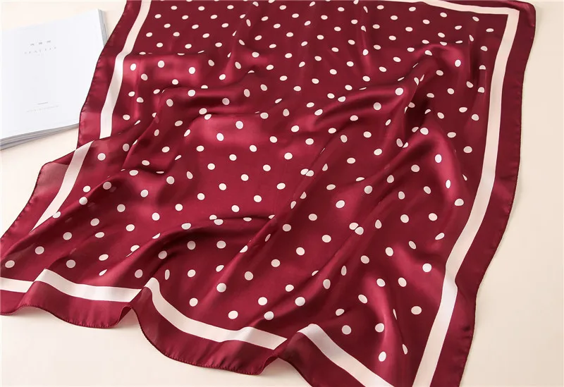 2017 Новый Модный Роскошный брендовый шелковый шарф с принтом в горошек шаль