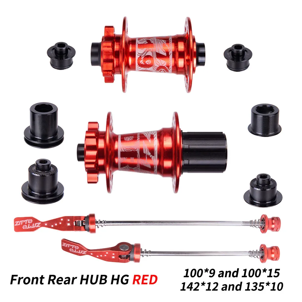 Front Rear HG RED ZTTO MTB Дисковая тормозная ступица 32 H 32 отверстие через ось Quick Release XD 142 12 100 135 совместимый трещотка 54T 4 герметичный Подшипник Ступицы AL6082 - Цвет: Front Rear HG RED