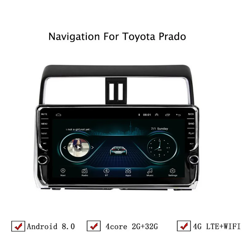 10 1 &quotAndroid 6 0/8 Автомобильная dvd-навигационная система для Toyota Prado 2018 Авто Радио