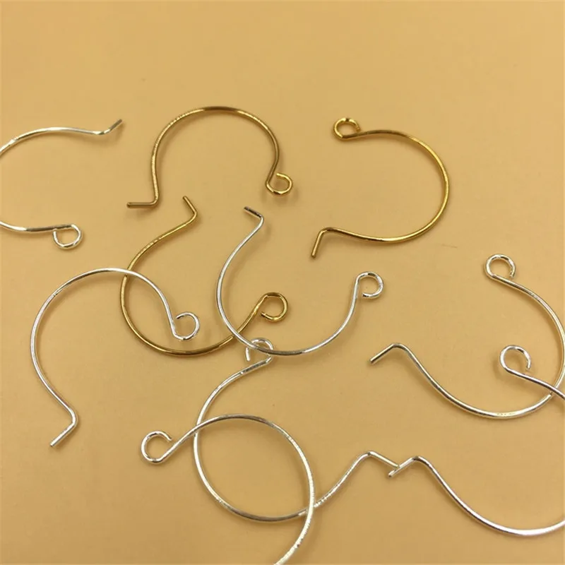 BASEHOME 50pcs 21x18mm Ear Hook French Earring Hooks Wire Settings Base Settings for DIY Earrings Ear Jewelry Making