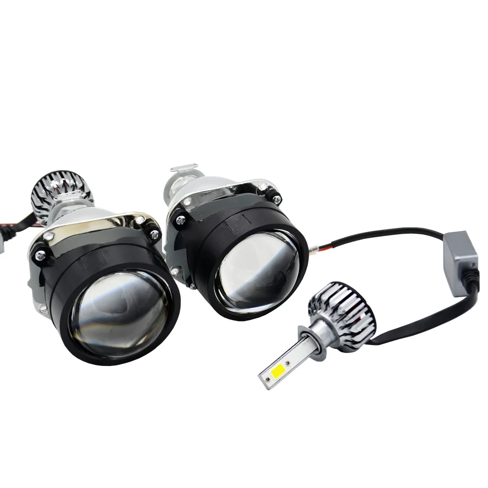 2,5 дюймов Мини Би проектор Объектив cob h1 led 6000k подходит для H1 H4 H7 мотоциклетные автомобильные фары для автомобиля Стайлинг hid модификация