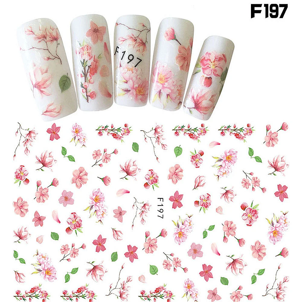 1 лист наклейки для нейл арта Цветные Цветочные животные дизайн украшения ногтей