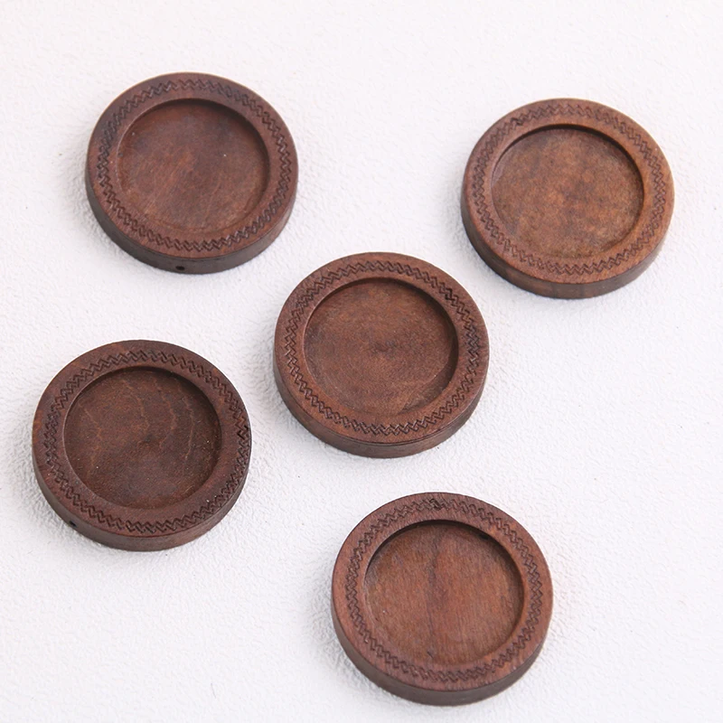 Подвеска с деревянным кабошоном коричневого цвета 6 шт./лот 20 мм|Ювелирная