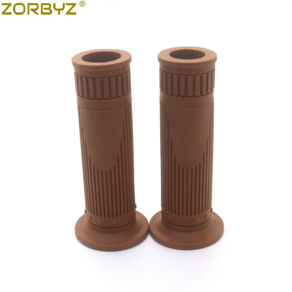 ZORBYZ мотоцикл 7/8 ''22 мм Ретро винтажная резиновая рукоятка руля для Honda Suzuki Kawasaki Кафе Racer Bobber на заказ - Цвет: Оранжевый