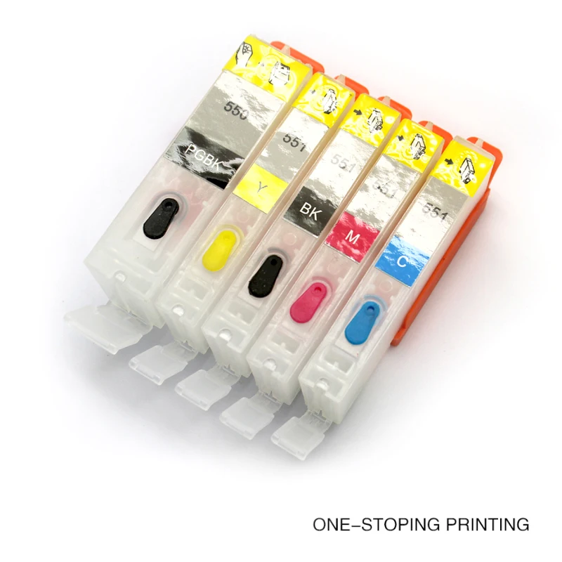 5x PGI 550 CLI 551 пустые перезаправляемые Cartrdige для Canon MG5450 MG5550 MG5650 MG6350 MG6450 MG6600 MG6650 MX925 MX725