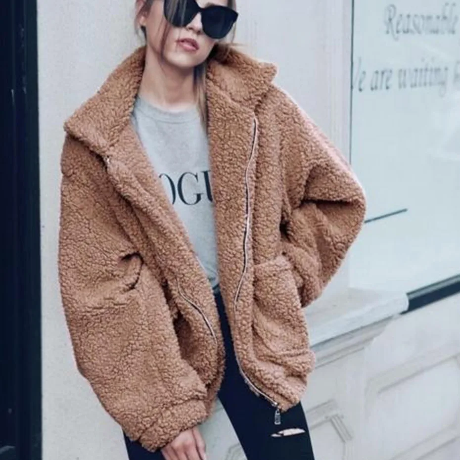 ZOGAA Womens Sweaters Coat Teddy Velvet Crewneck Mohair Cardigans Cute Autumn Knitted Christmas Turtleneck 2018 New |