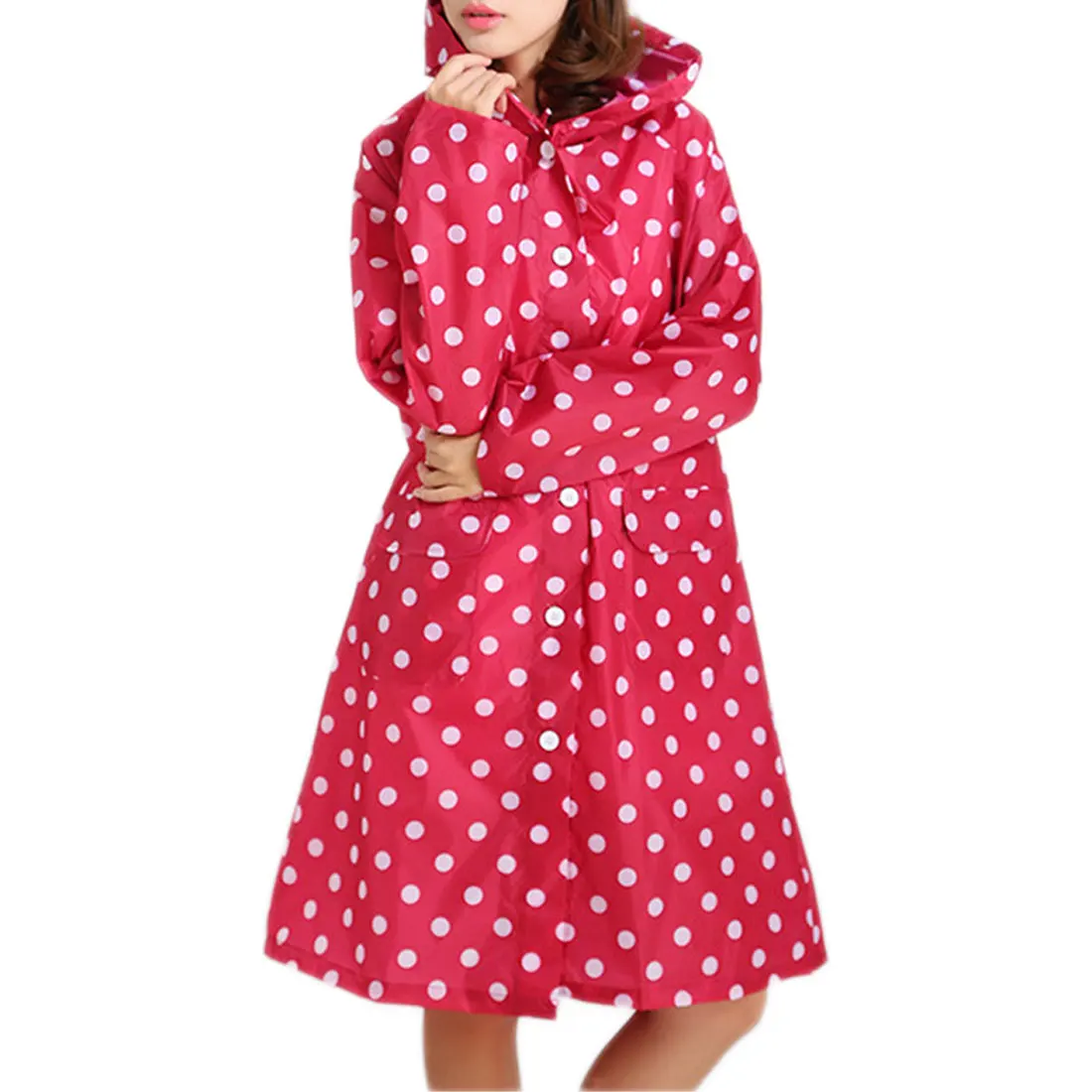 Для женщин пончо Длинный плащ Водонепроницаемый ткань дождевик для девушек с