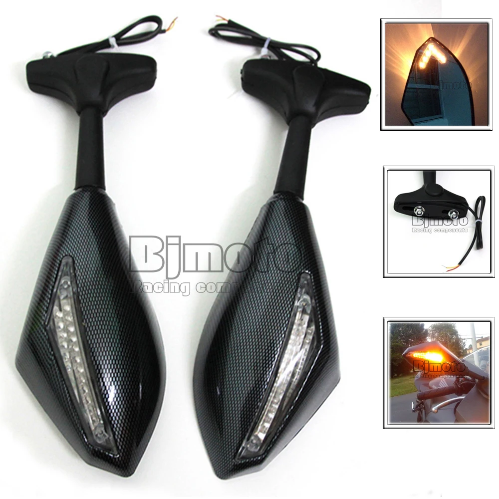 Зеркало заднего вида Bjmoto для мотоцикла Honda CBR 600 F4i 929 954RR Yamaha Suzuki Sport Bike светодиодная