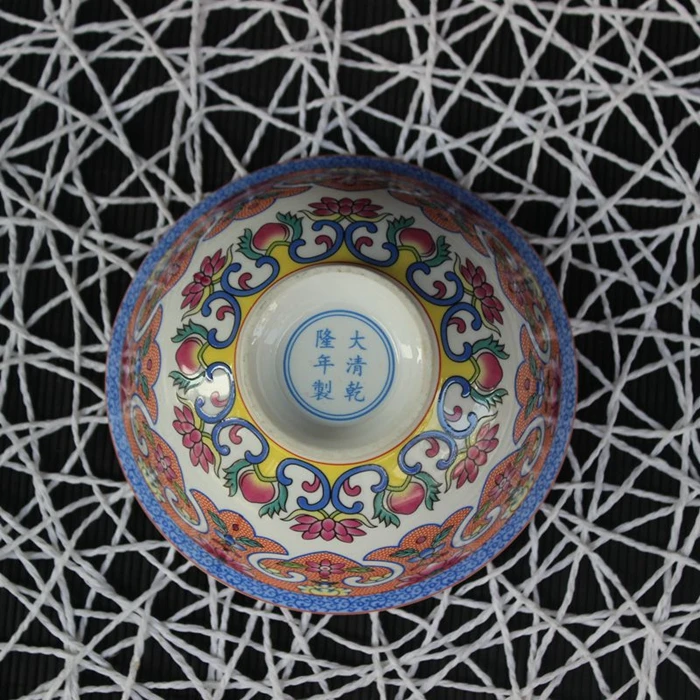 Jingdezhen pottery rice bowl bone porcelain peach and ornaments | Дом и сад