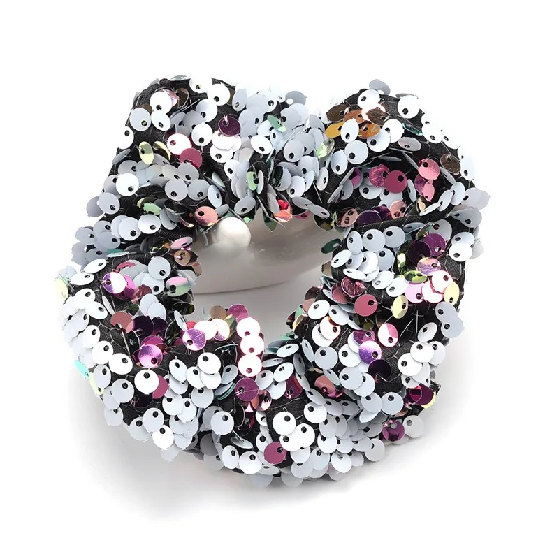 21 Color Fashion Sequins Elastic Hair Band Ropes with Girls No Crease Ties Ponytail Hairband Accessories | Детская одежда и обувь