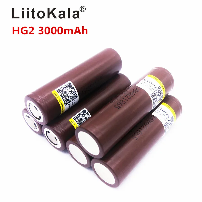 LiitoKala 8 шт HG2 18650 18650 батареи 3000 mah электронная сигарета перезаряжаемая Высокая разрядная энергия, 30A большой curre