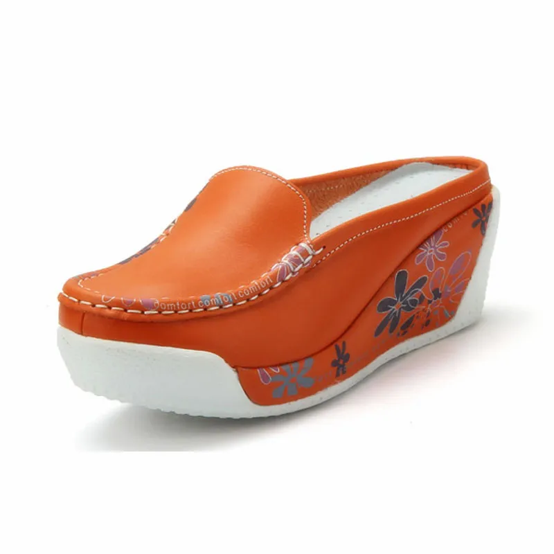 Женские туфли из натуральной кожи на танкетке толстой подошве|shoes ladies|white wedgesfashion