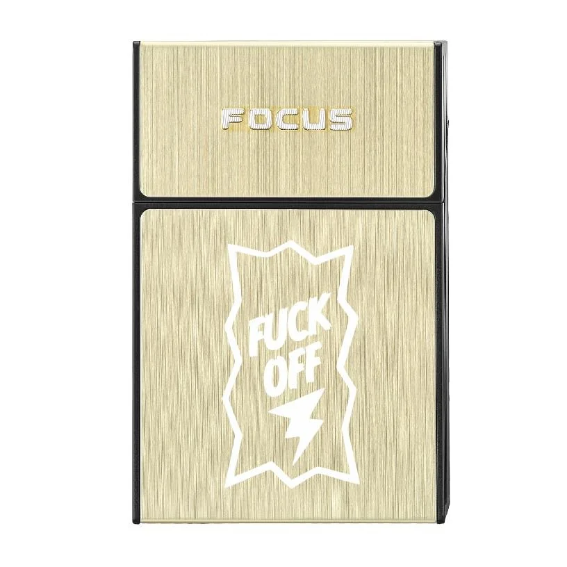 Gold 2 Чехол для прикуривателя FOCUS с Беспламенной съемной электронной зажигалкой ветрозащитный фонарь Зажигалка 20 шт. чехол для прикуривателя - Цвет: Gold 2