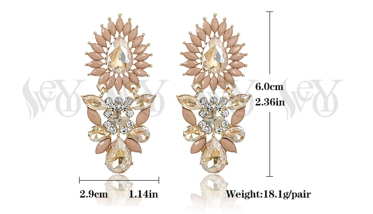 Винтажные акриловые серьги подвески VEYO с кристаллами для женской фотолампы|vintage