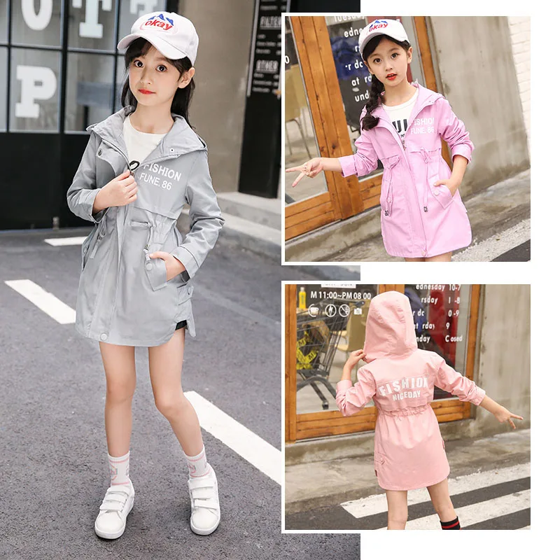 Куртка для девочек; Весенняя верхняя одежда; плащ для девочек; Детские Водонепроницаемые куртки для девочек; одежда для подростков; детская одежда