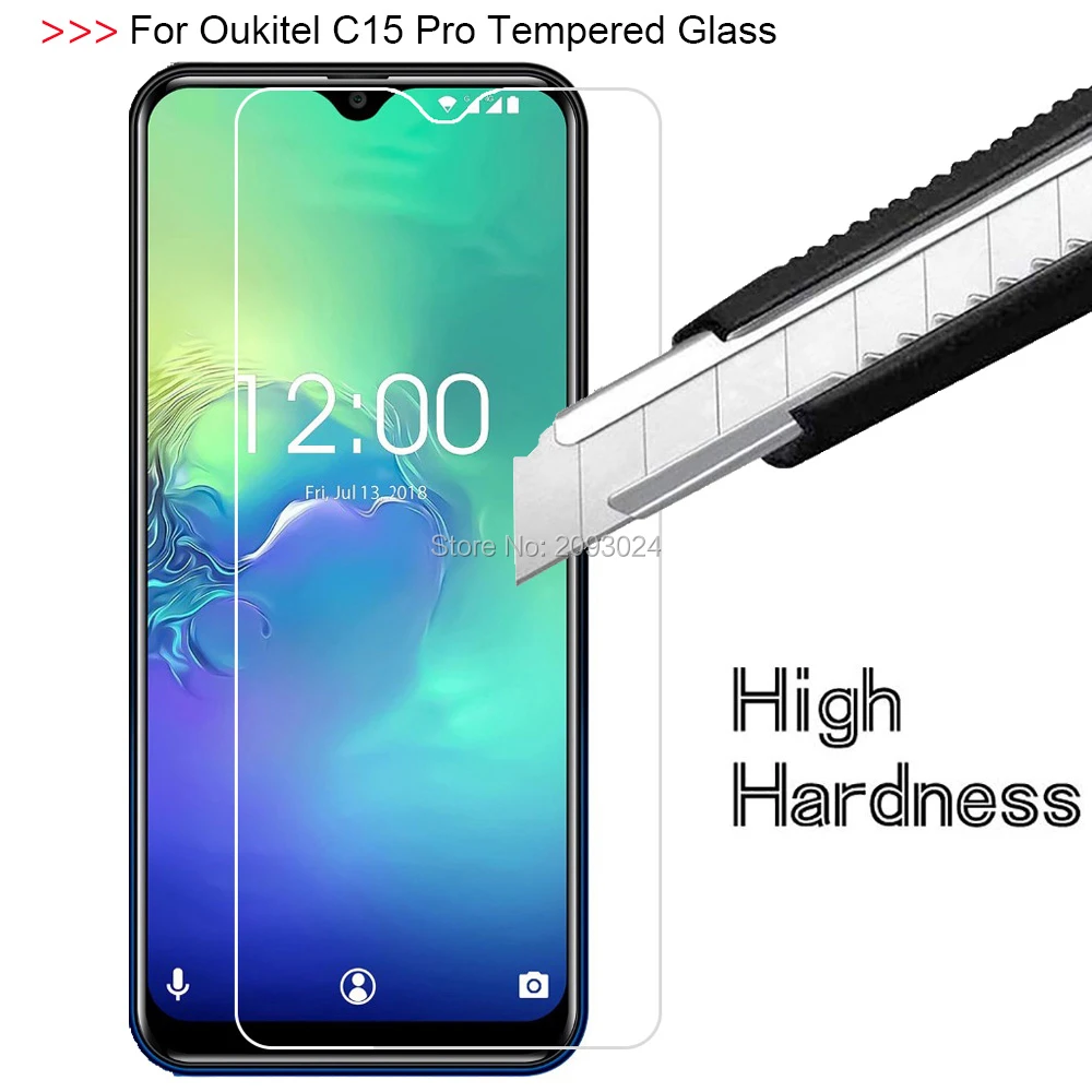 

Закаленное стекло 9H для Oukitel C15, профессиональная защитная пленка, Защита экрана для Oukitel C15 Pro, 2 шт.