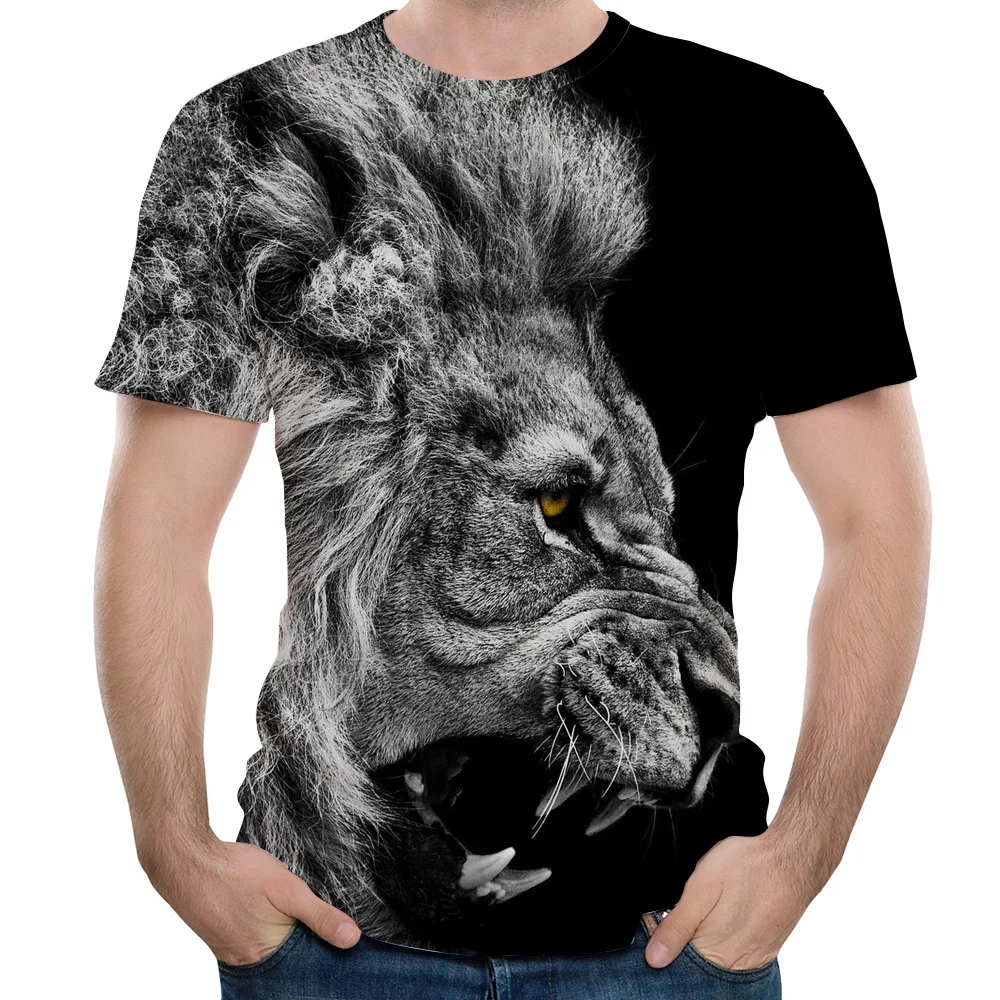 

European and American Wolf Women Tshir Streetwear T shirt Casual T-shirt 3D Tee Harajuku Top C Black ShortSleeve Unisex DropShip