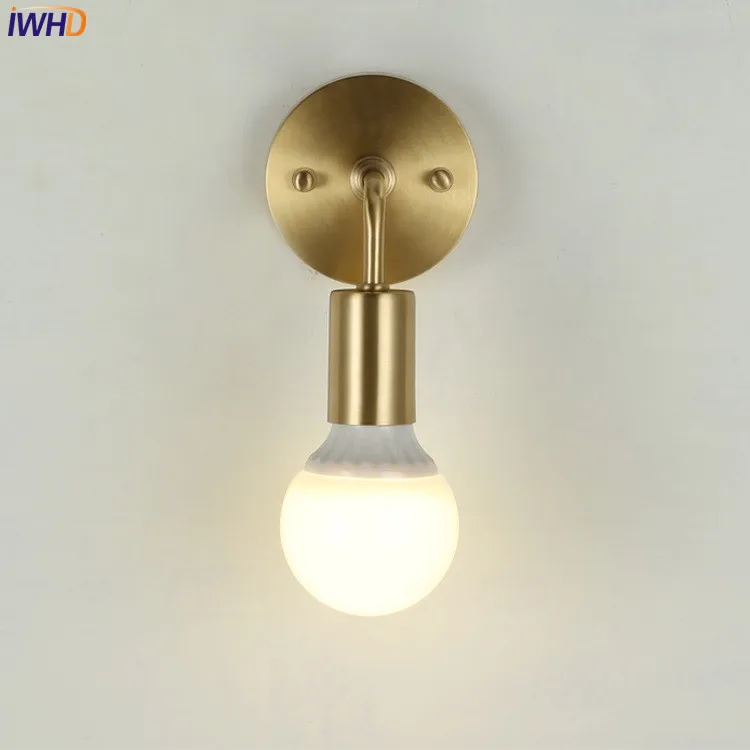 Современный медный светодиодный настенный светильник IWHD в старинном