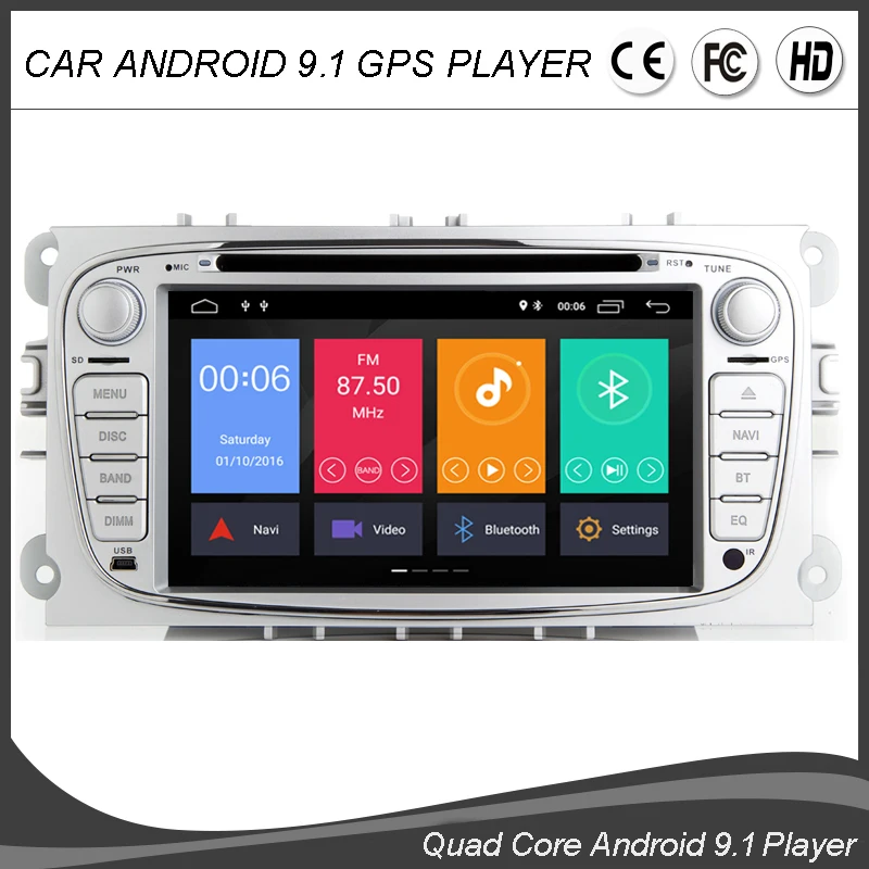 7-дюймовый Android 9 0 четырехъядерный автомобильный DVD GPS плеер для FORD Focus Mondeo C-MAX S-MAX