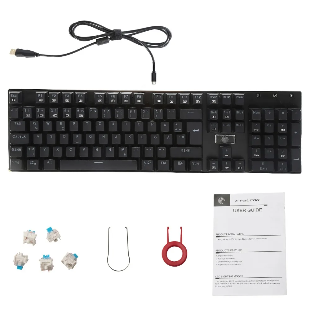 Механическая игровая клавиатура Z88 английская раскладка RGB светодиодный ная