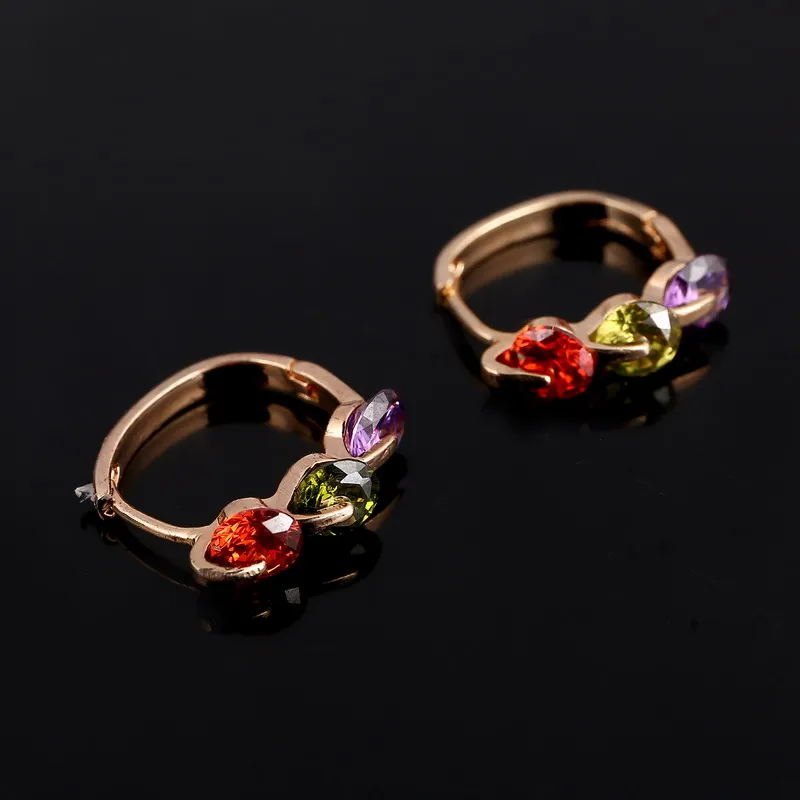 Женские винтажные серьги-кольца с разноцветными стразами круглые серьги
