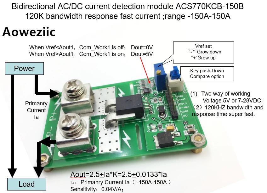 Aoweziic ACS770KCB 150B ACS770 переменного тока/постоянного тока модуль защиты от перегрузки