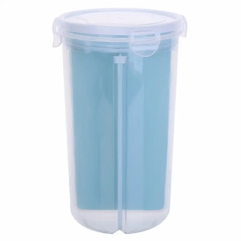 large blue Hoomall 4 решетки пластиковая кухонная коробка для хранения холодильник контейнер для сохранения пищи рис бобы Stoarge Jar с крышкой уплотнения - Цвет: large blue