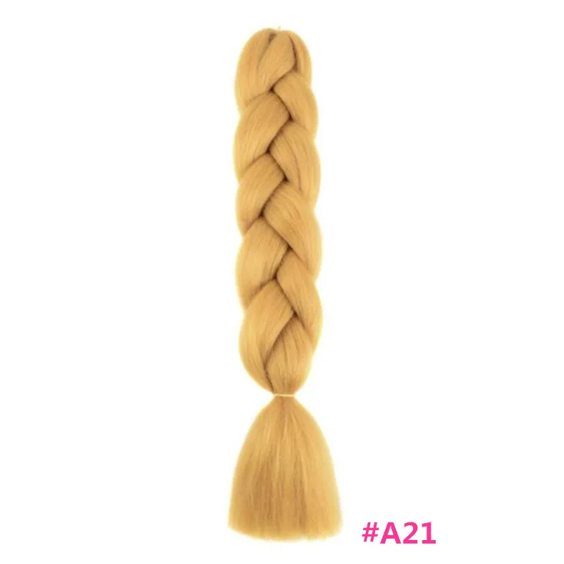 #1 Pervado волосы 2"(60 см) 1 шт. большие синтетические косы волосы для наращивания серый розовый синий сплошной цвет крючком плетение волос оптом - Цвет: #1